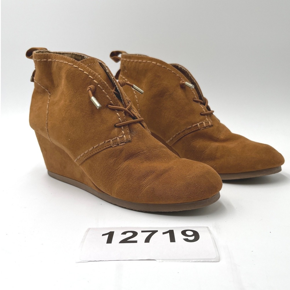 Austin Trading Co. FWATWC1202 Wedge Booties Womens 8.5 Brown Faux Suede Boots
